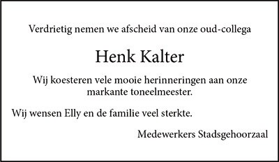 Henk Kalter Stadsgehoorzaal Kampen